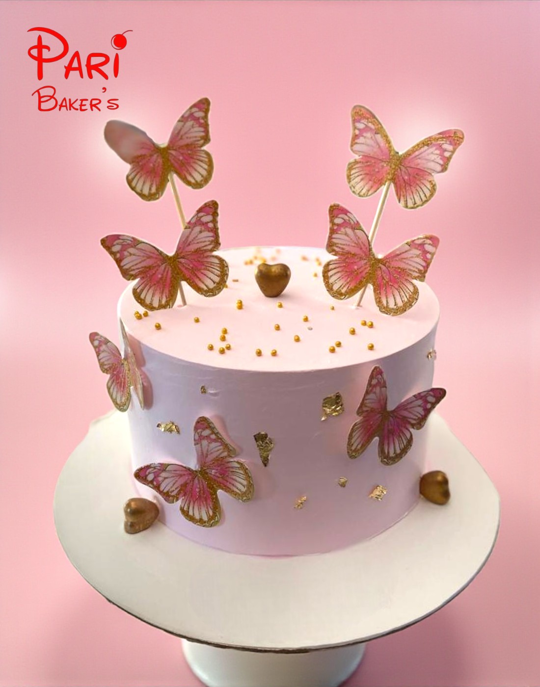 pink butterfly cake