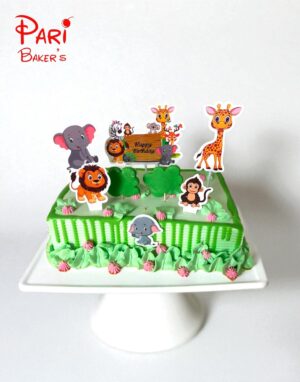 recatangle animal theme cake