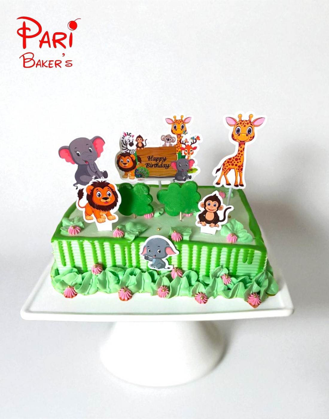 recatangle animal theme cake