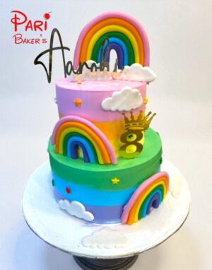 2 tier rainbow cake