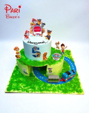 paw patrol train cake