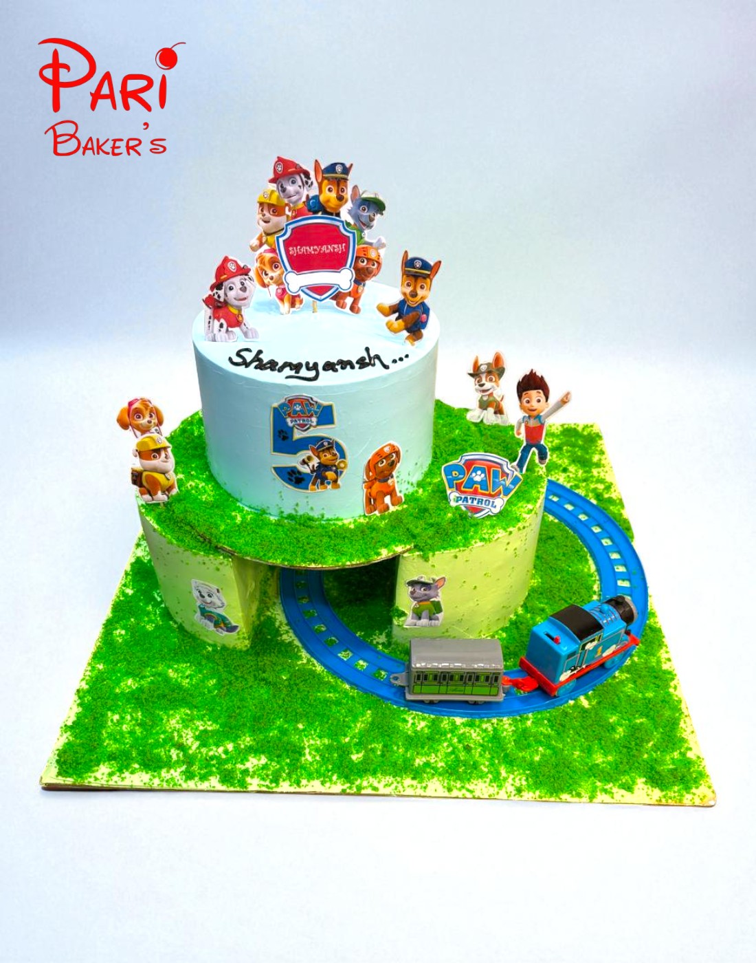 paw patrol train cake